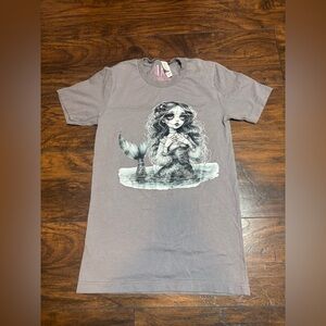Hot Topic Charcoal Mermaid Graphic Tee